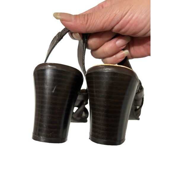 LifeStride Spring Leather Slingback Brown Heels Open Toes Sandals Y2K Sz 5M - Picture 9 of 11